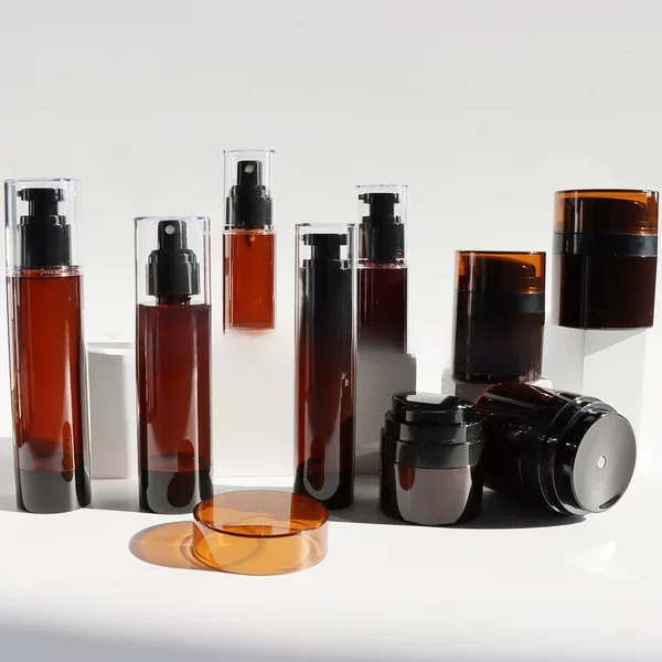 Factory Spot 15Ml-120Ml Brown Light-Proof Vacuum Bottle Vacuum Facial Cream Bottle Vacuum Spray Lotion Refill Bottle
