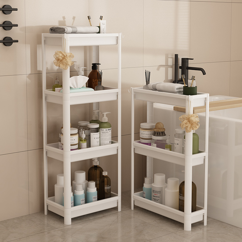 Bathroom Toilet Storage Rack Multi-layer Plastic Storage Rack Toilet Gap Shelf Floor-standing Kitchen Living Room