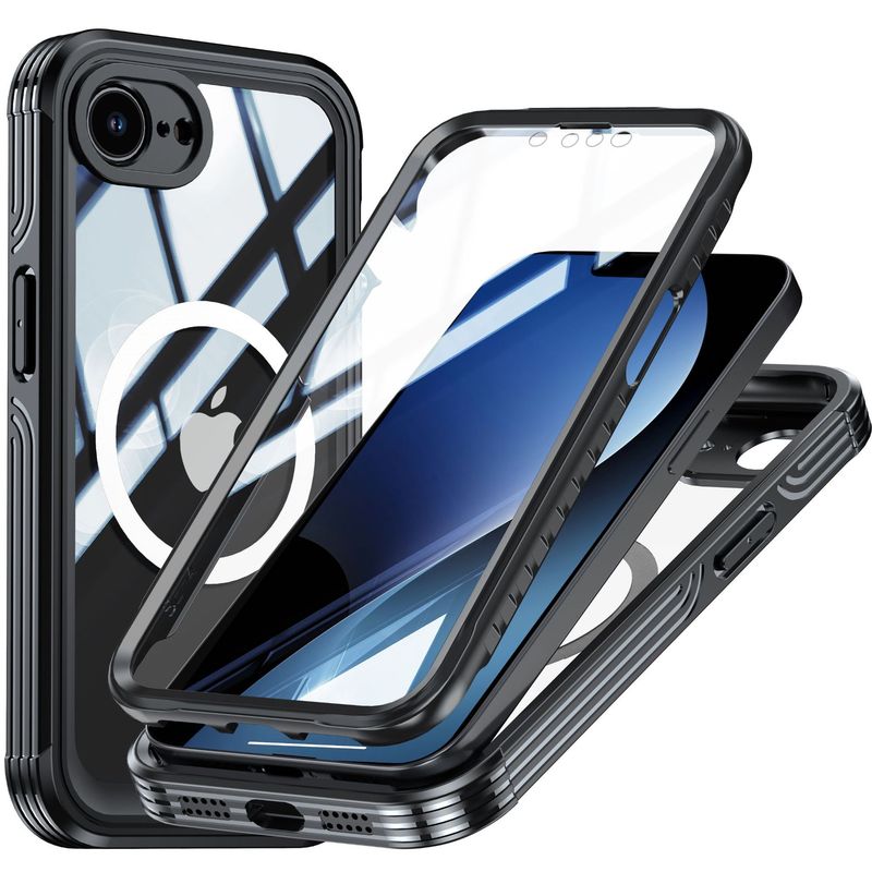 IPhone16e内蔵9hガラス携帯ケースmagsafeマグネットスタンドエアバッグ転倒防止ワイヤレス充電対応|undefined