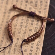 手工编织手串绳平安扣天珠手绳半成品可穿珠手牌藏式手链绳男女款