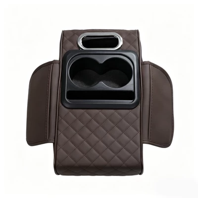 Armrest box: box, car armrest box heightening pad - brown-no-paper-towels