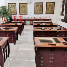 中式国学桌书法桌加工定制书教学培训班老榆木书画桌书法临摹讲桌