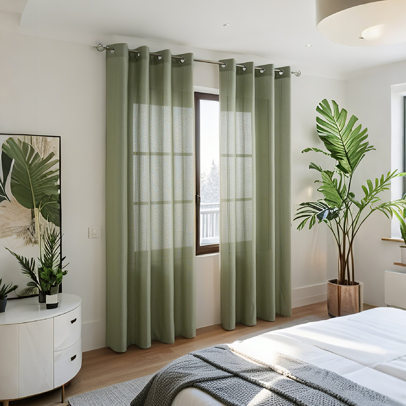 New Style Venetian Blinds Vertical Striped Polyester Sheer Curtains For Balcony Bedroom Living Room Home_voghion.com