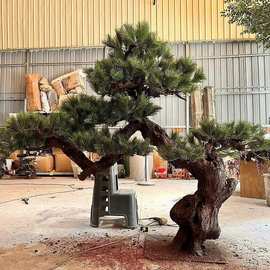 仿真迎客松玄关造景人造树商场酒店摆件室内景观大型假树高仿真