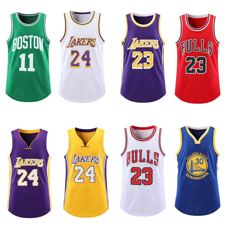 Basketball Jersey Top Male Lakers James Kobe Bryant 24 Celtic Irving 11 Bulls 23 Vest Jersey Female Summer