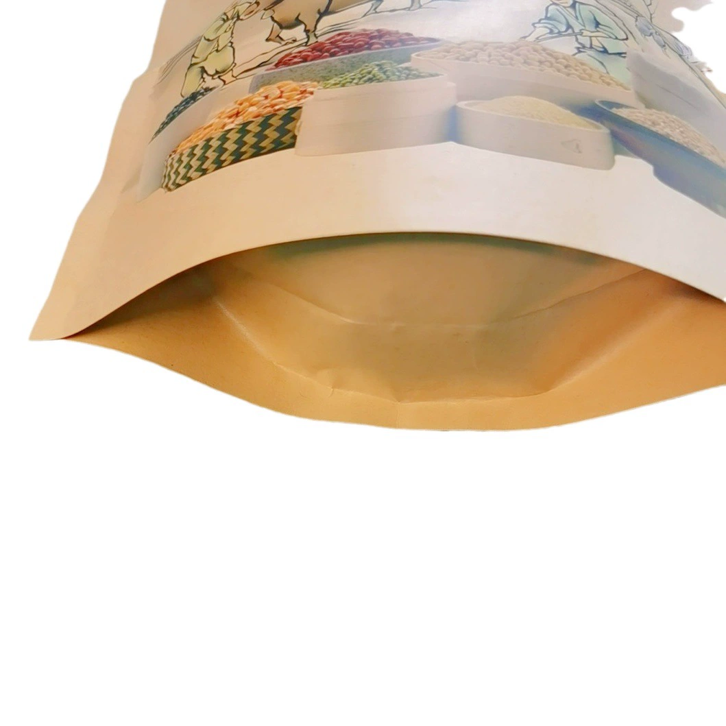 Крафт-бумага самозапечатанный мешок матовый мешок с разным зерном открытый окно