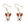 Christmas earrings, metal socks, European style, wholesale, simple and elegant design, with snowflakes