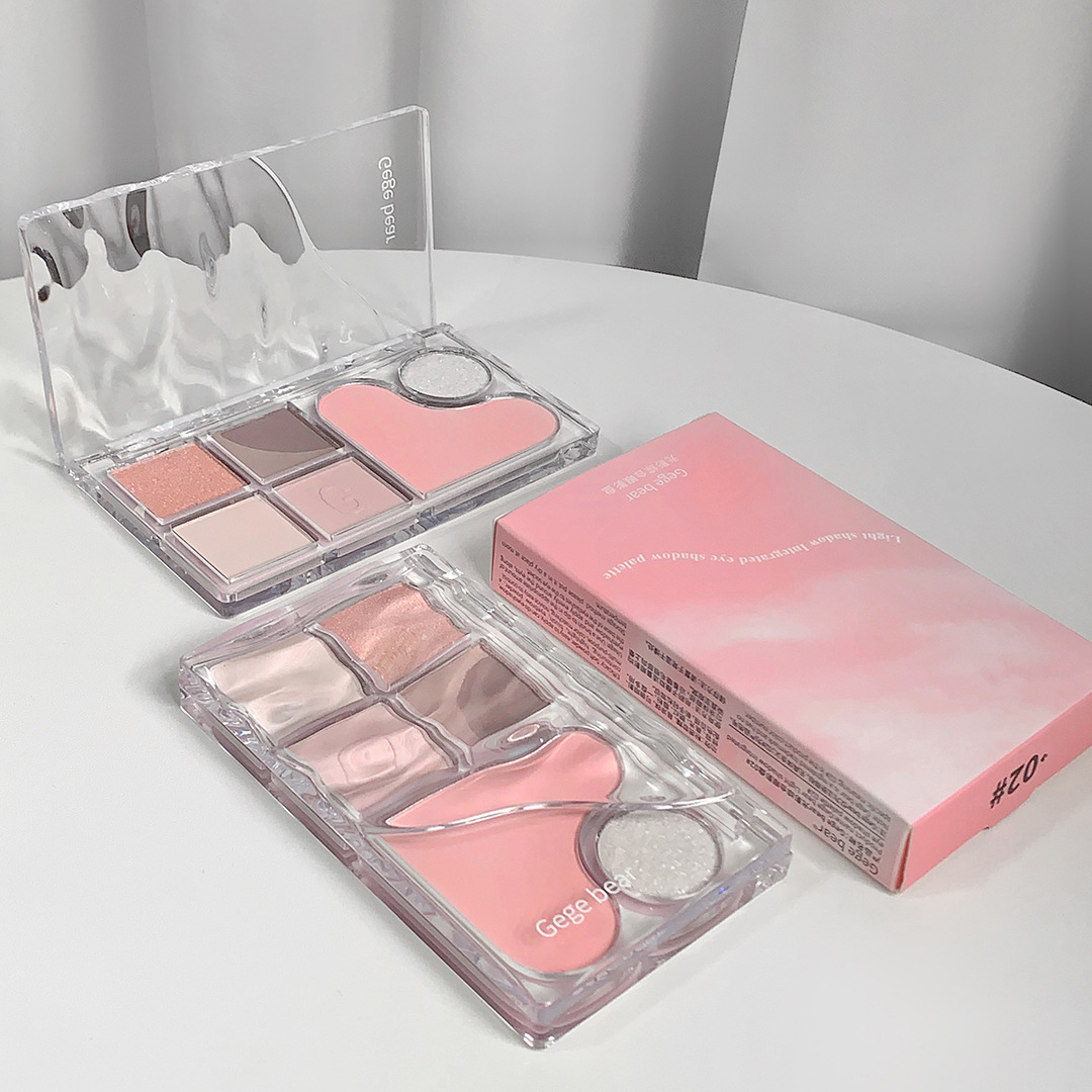 Gege bear light shadow eye shadow integral blush matte eye shadow blush en un disco maquillaje cosmético al por mayor