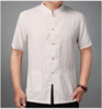 Summer ethnic top, Chinese style, ethnic style, cotton and linen, with short sleeve