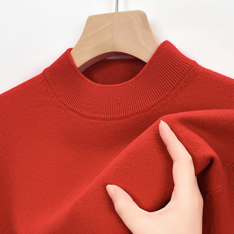 冬の新商品の男性式の半高襟のウールのセーターは厚くて暖かい長袖のニットの服の軽い豪華な紳士服の純色のセーターの男性を厚くします。|undefined