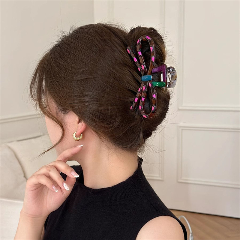 Dopamina mágica ~ Clip de agarre de lazo de goteo de aceite femenino 2025 nuevo clip de tiburón de alta gama horquilla de primavera parte posterior de la cabeza