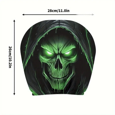 Universal seat cover — labeled and shipped on behalf of - green-skull-double-sided-printing-1-piece