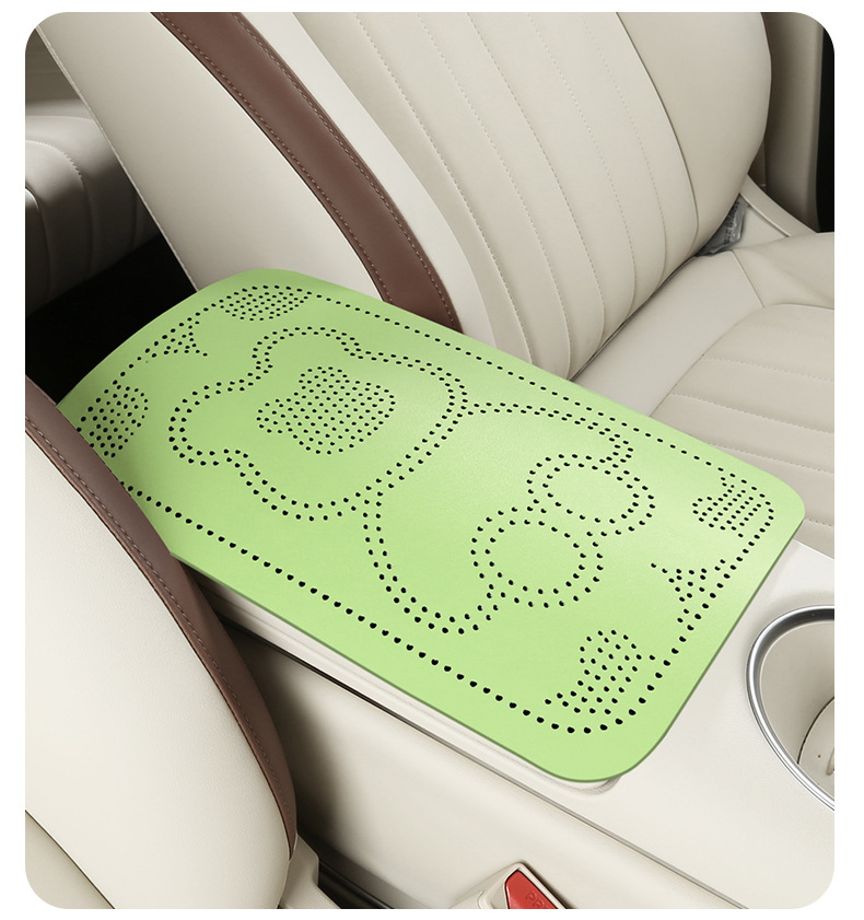 Car armrest box protective pad, skin-friendly jelly material, cute and breathable, heightening armrest pad, available in multiple colors, car armrest box pad