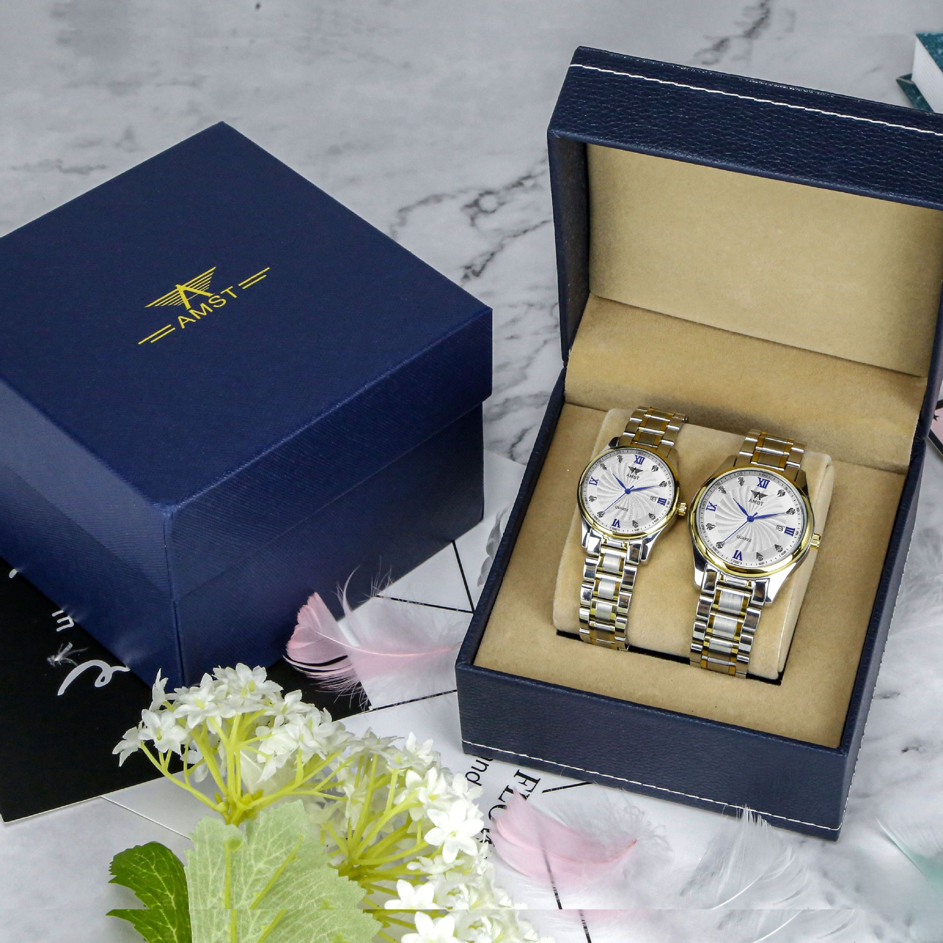 AMST艾美时特机械表全自动镂空表男女商务钢带情侣表瑞士瑞士机芯