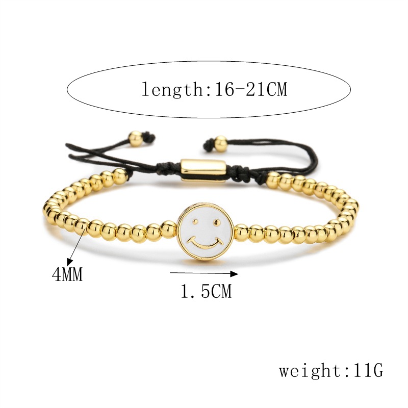 Simple Style Devilu0027S Eye Crown Smiley Face Copper Inlay Zircon Bracelets 1 Piece