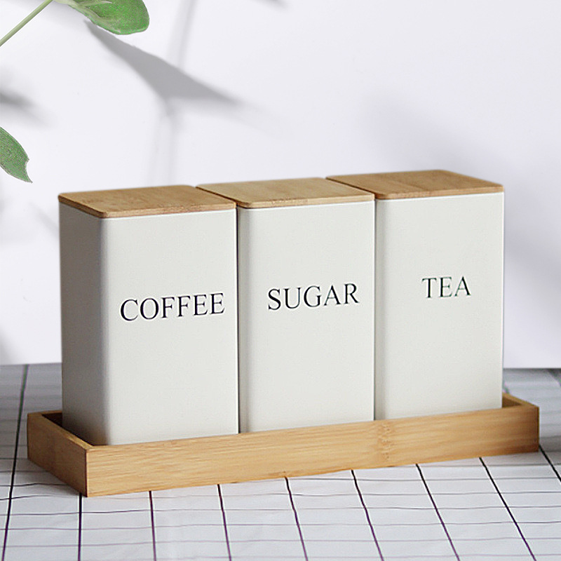 insTEA, COFFEESUGAR tres combinaciones de té, café, fruta, té, dulces, caja de lata, caja de regalo