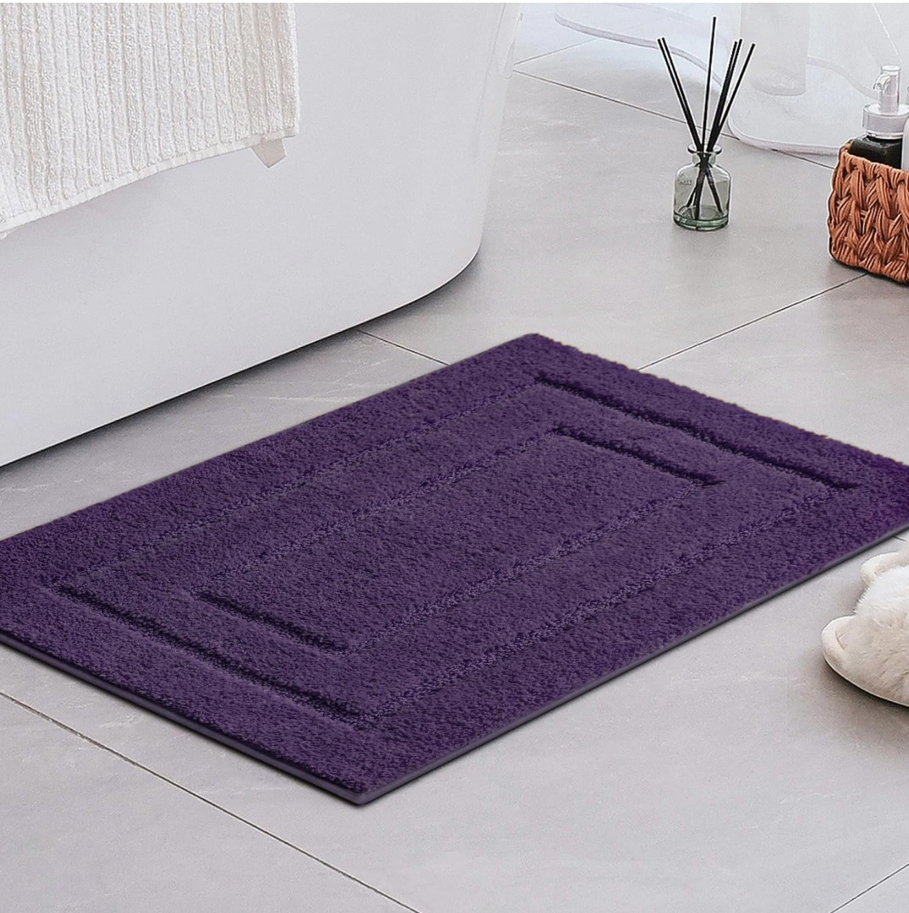 Cachemira transfronteriza alfombra de baño absorbente de agua inodoro puerta de inodoro pie de alfombra de baño antideslizante fácil de golpear alfombra de puerta