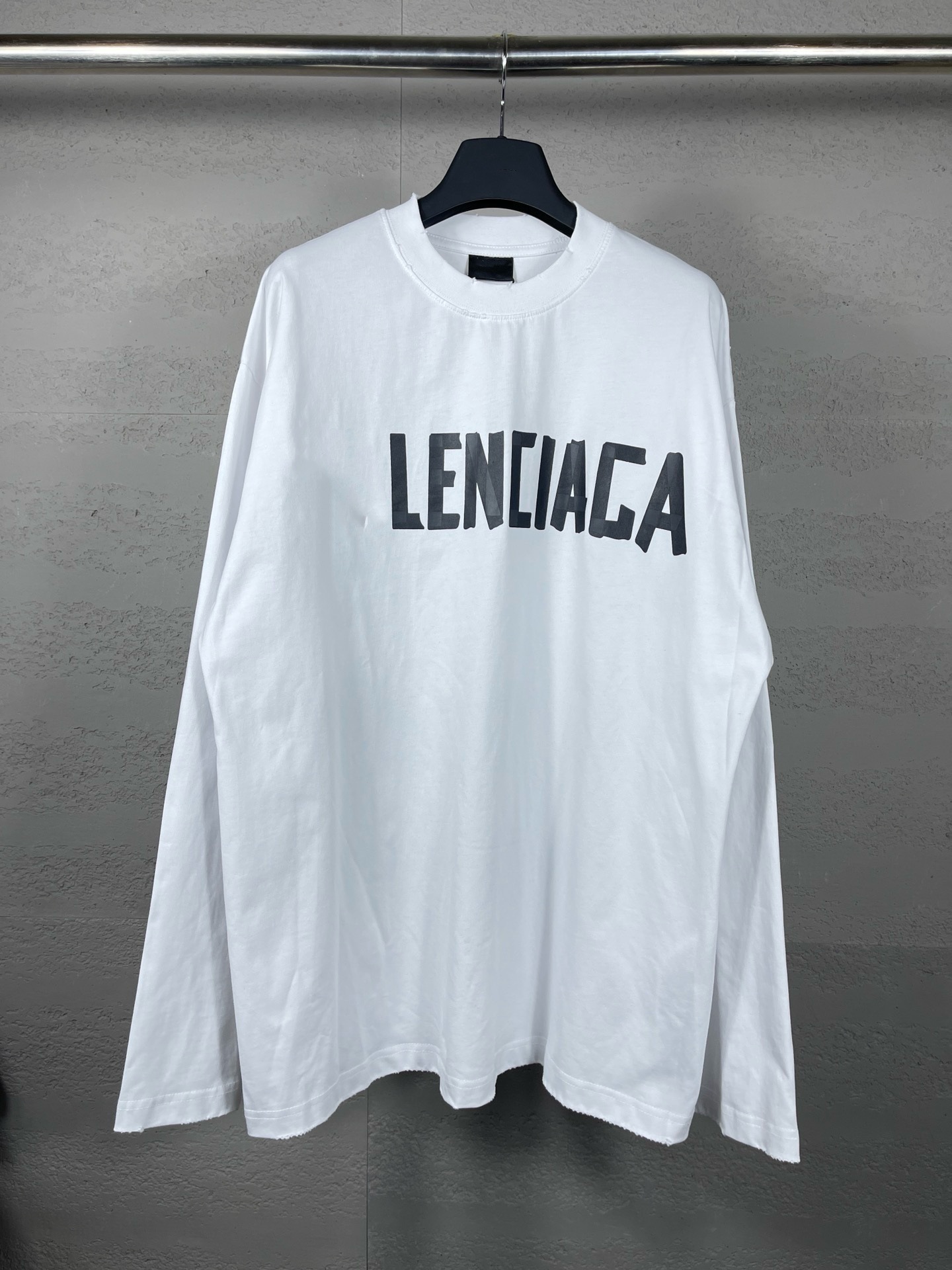 Paris High Edition 24ss Classic B Home Tape Printing Lavado y desgastado Camiseta de manga larga