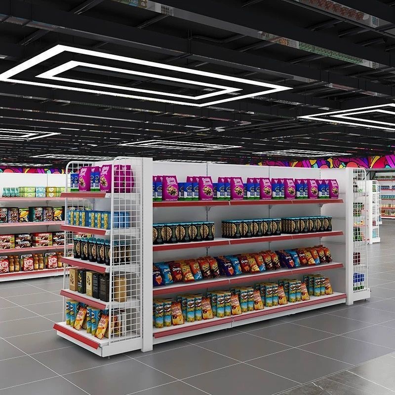 Estantes de exhibición de supermercados tiendas tiendas de bocadillos para madres y bebés multicapa de alimentos de doble cara combinados libremente y prácticos