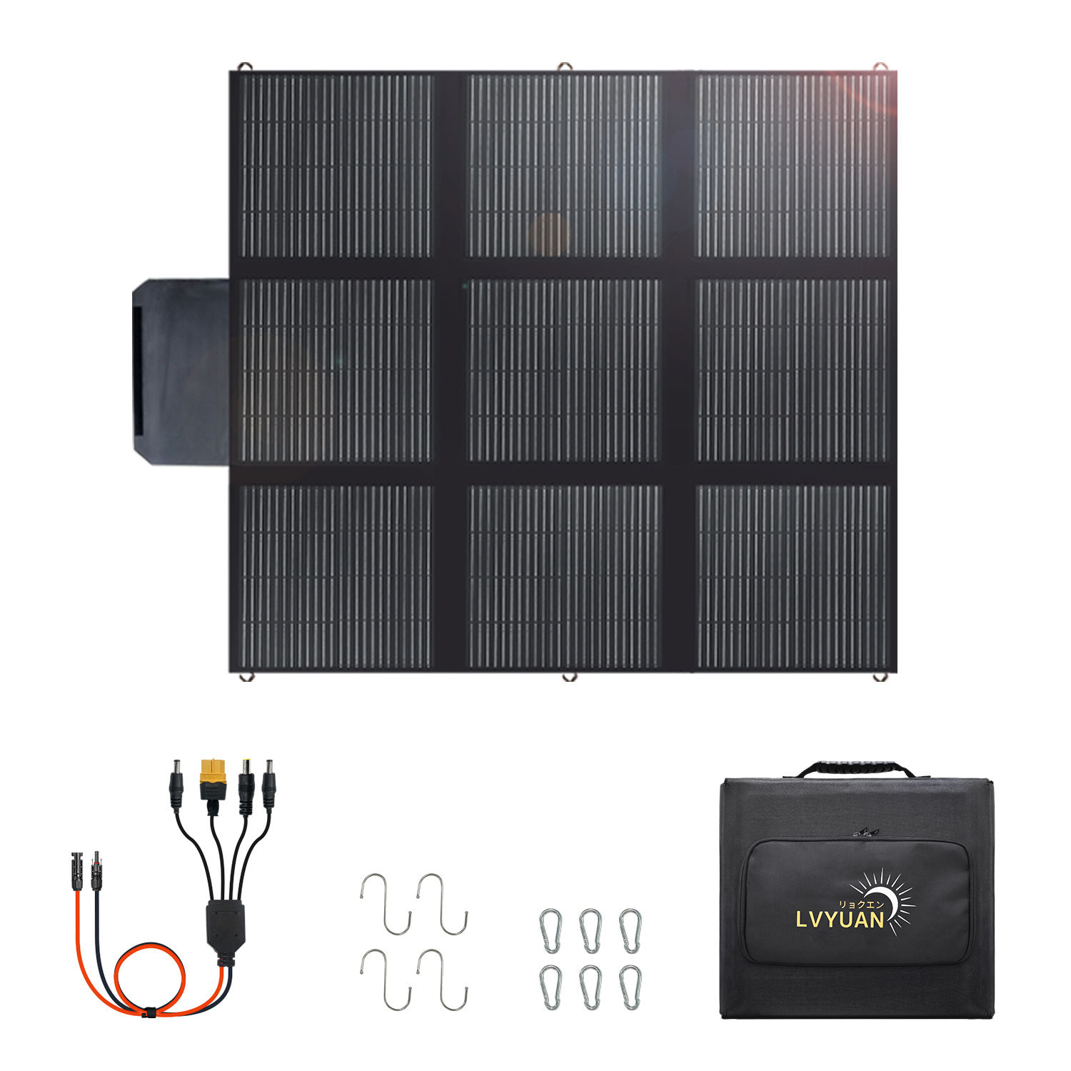 绿源300W屋顶房车太阳能折叠包防水太阳能板光伏发电板厂家批发