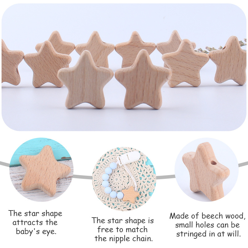 Nuevo bebé suministros calmante bebé Haya estrella DIY creativo chupete cadena pulsera mordedor accesorios de juguete