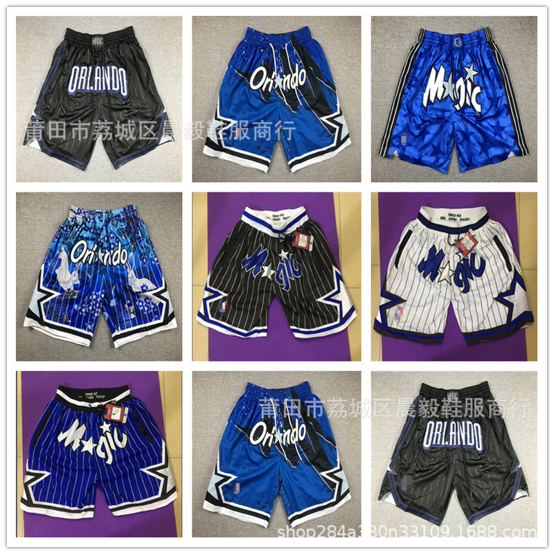 Magic Team Magic Retro Full Embroidered Zipper Pocket Pants Basketball Dense Embroidered Shorts Casual Street Trendy in stock Magic Team Magic Retro Full Embroidered Zipper Pocket Pants Basketball Dense Embroidered Shorts Casual Street Trendy in stock