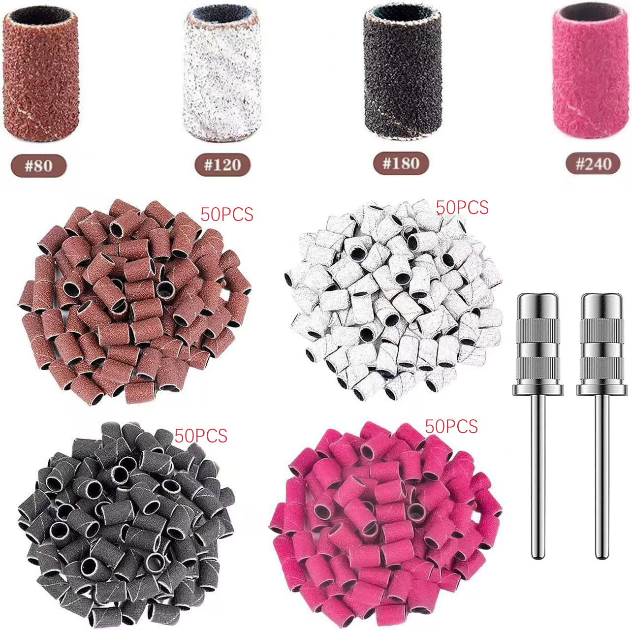 Amazon estilo caliente cabeza de lijado de uñas anillo de arena amoladora eléctrica anillo de arena de uñas caja de color funda de cojinete de montaje