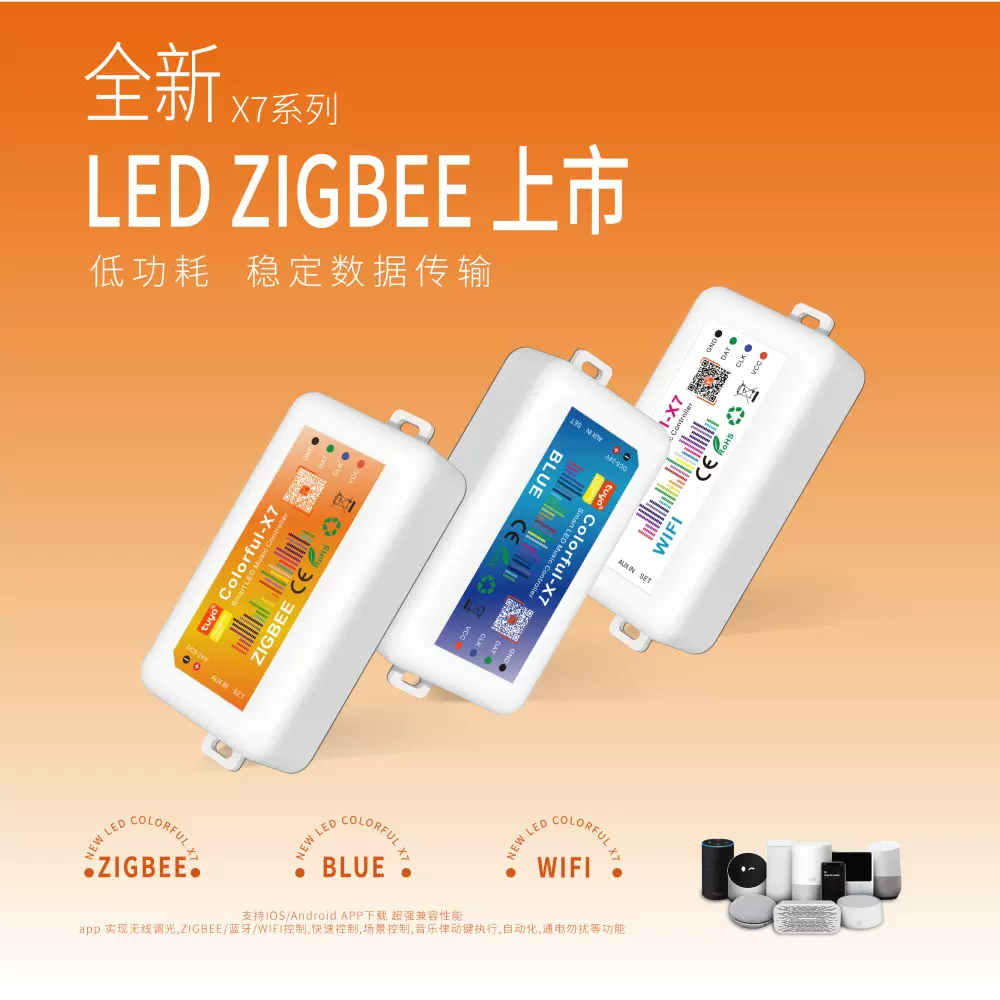 Colorful-X7涂鸦ZIGBEE音乐控制器LED幻彩灯带氛围灯控制器新品