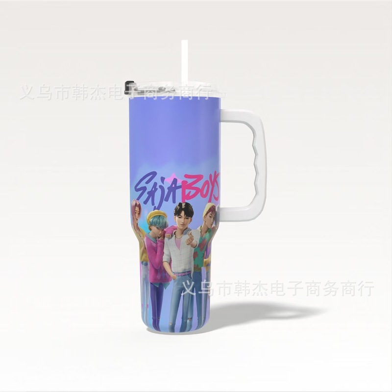 跨境大容量KPOP猎魔女团动漫周边同款40oz冰霸杯汽车杯保温杯水杯|undefined