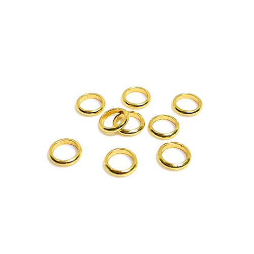 Color-preserving 18k gold-covered closed ring 4mm5mm seamless single ring diy handmade beaded finishing buckle connecting ring wholesale