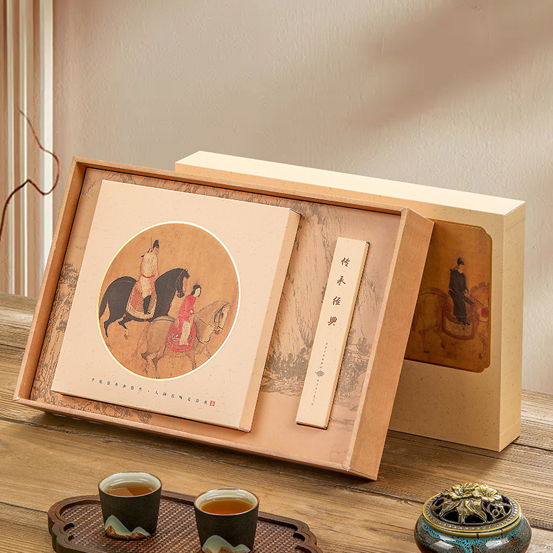 送禮高檔復古普洱茶茶餅包裝盒空禮盒357克單餅裝福鼎白茶空餅盒