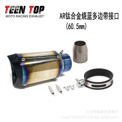 Ninja 200/350 Modified Ar: Exhaust manifold - titanium-alloy-blue-multi-band-interface-605mm