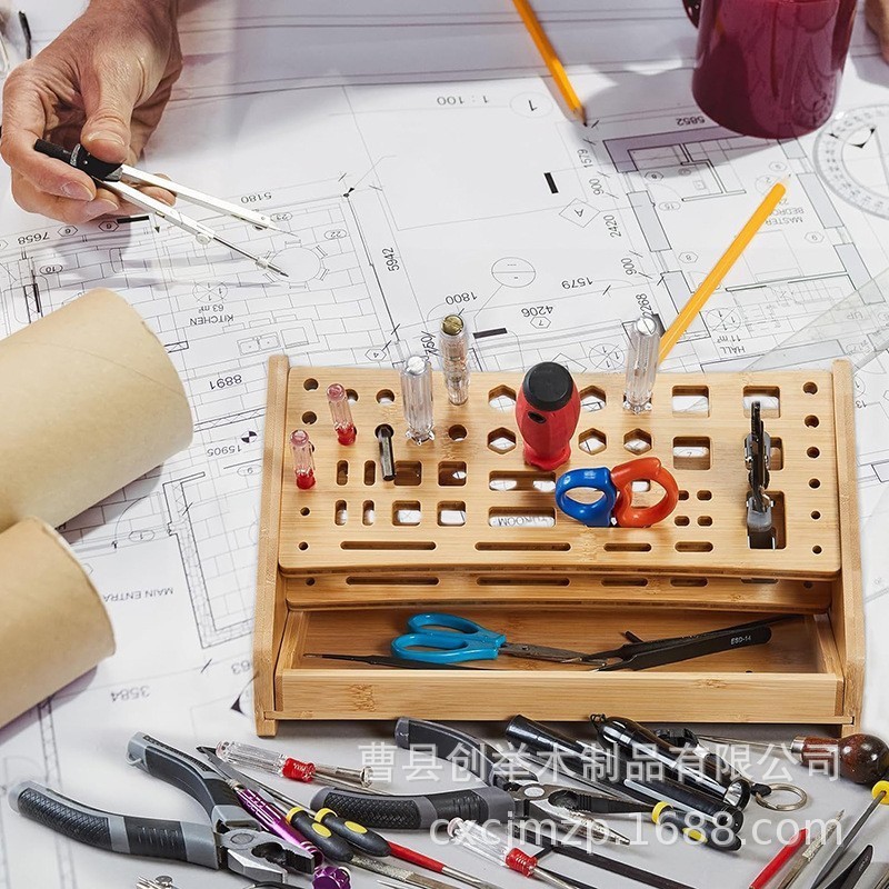 Amazon Wooden Repair Tool Storage Rack Screwdriver Organizer Rack Scissors Organizer Handmade Desktop Tool Rack