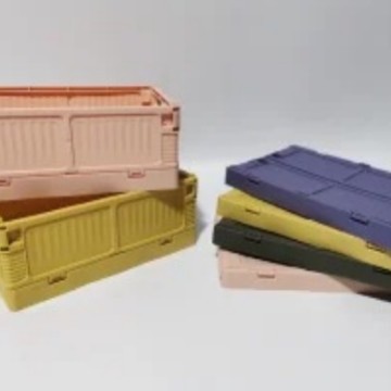 化妆品储物塑料置物篮 折叠收纳筐桌面杂物收纳盒宿舍