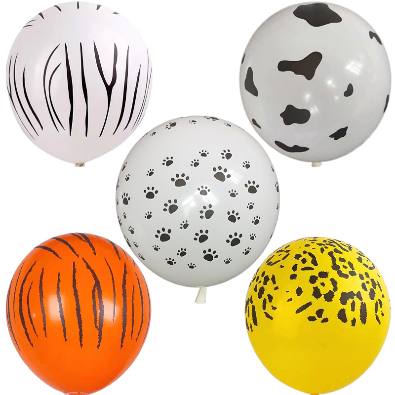 Cross -border jungle animal striped latex balloon dog claws tiger…