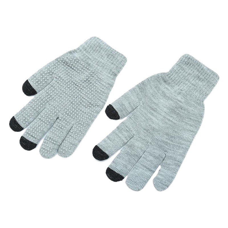 Shun Zun fabricante de tejer en stock invierno dedo pantalla táctil caliente magia pantalla táctil antideslizante partículas guantes de acrílico