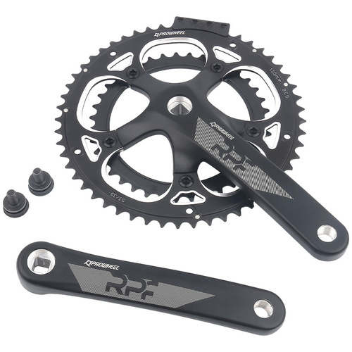 proweel Haomeng 521 square hole crankset crank 130BCD53 teeth 2×10 speed 9 speed road bicycle crankset