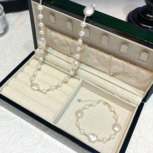 Sterling Silver S925 Natural Freshwater Pearl Bracelet Necklace Niche Design Elegant Fashion Women's Clavicle Chain Bracelet