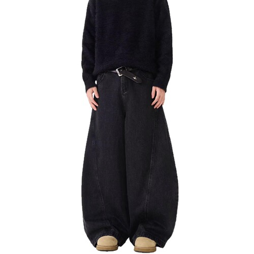 Vintage Wide Leg Bifurcation Jeans for Men - Autumn/Winter Trend Brand Straight Leg Loose Casual Wide Leg Long Pants