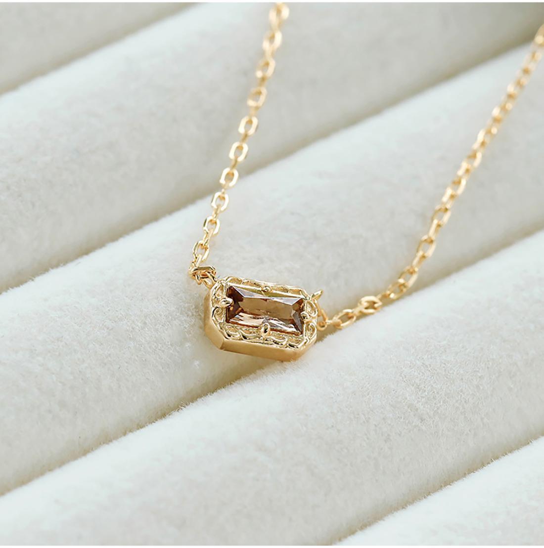 Retro Geometric Square Sterling Silver Plating Inlay Zircon Pendant Necklace display picture 1