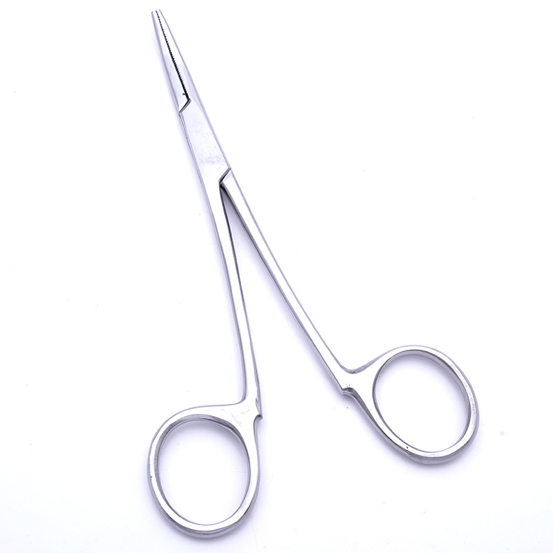 Nueva fábrica al por mayor torniquete de acero inoxidable alicates de pesca gancho recto curvado oreja tirando alicates sin hebilla clip de bloqueo