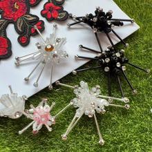 水晶串珠钉珠蝴蝶结包包饰品水钻手工钉珠小布贴配饰鞋帽DIY辅料