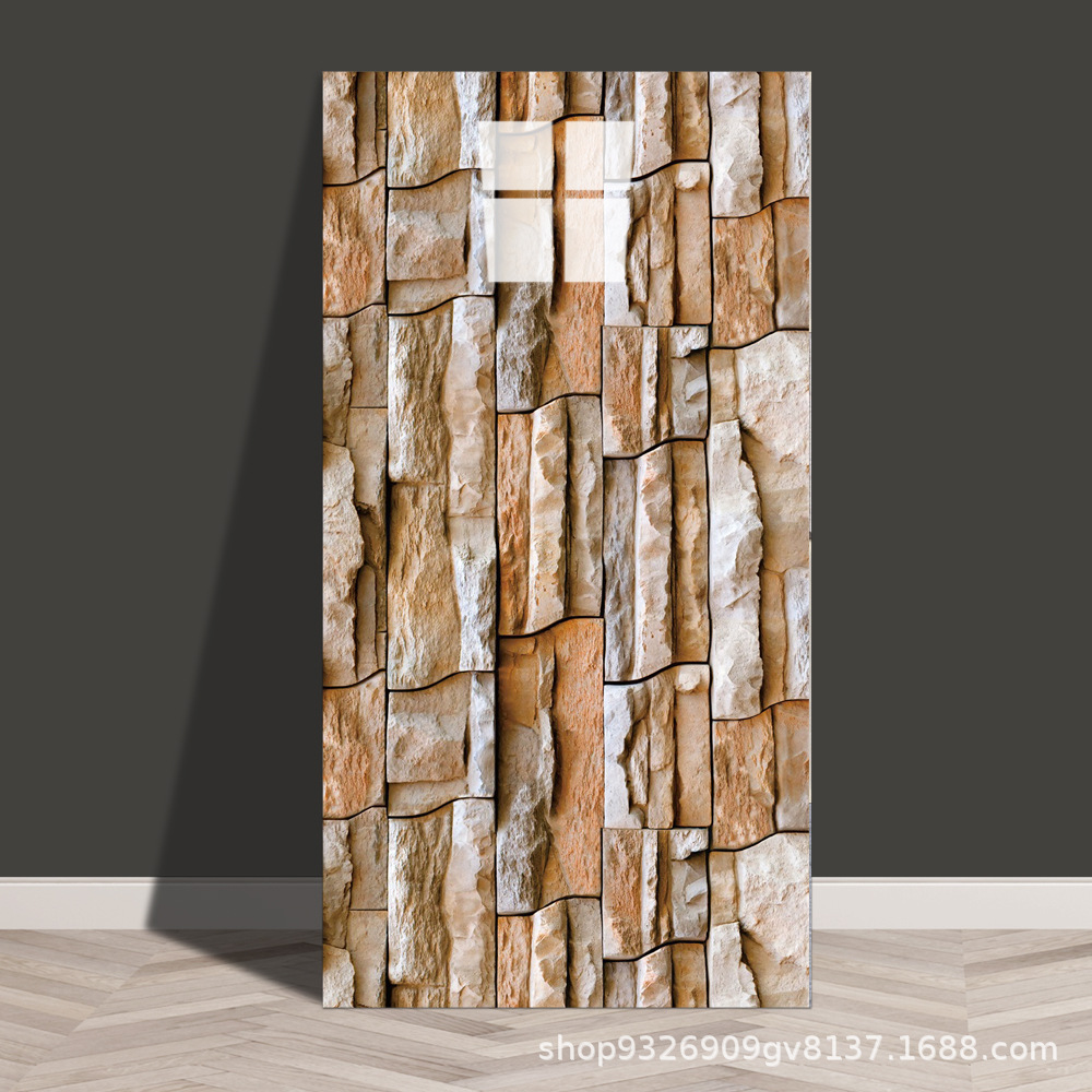 Autoadhesivo adhesivo de pared transfronterizo papel de pared de aluminio plástico imitación de azulejos adhesivo a prueba de agua a prueba de humedad papel de pared decorativo de fondo de baño