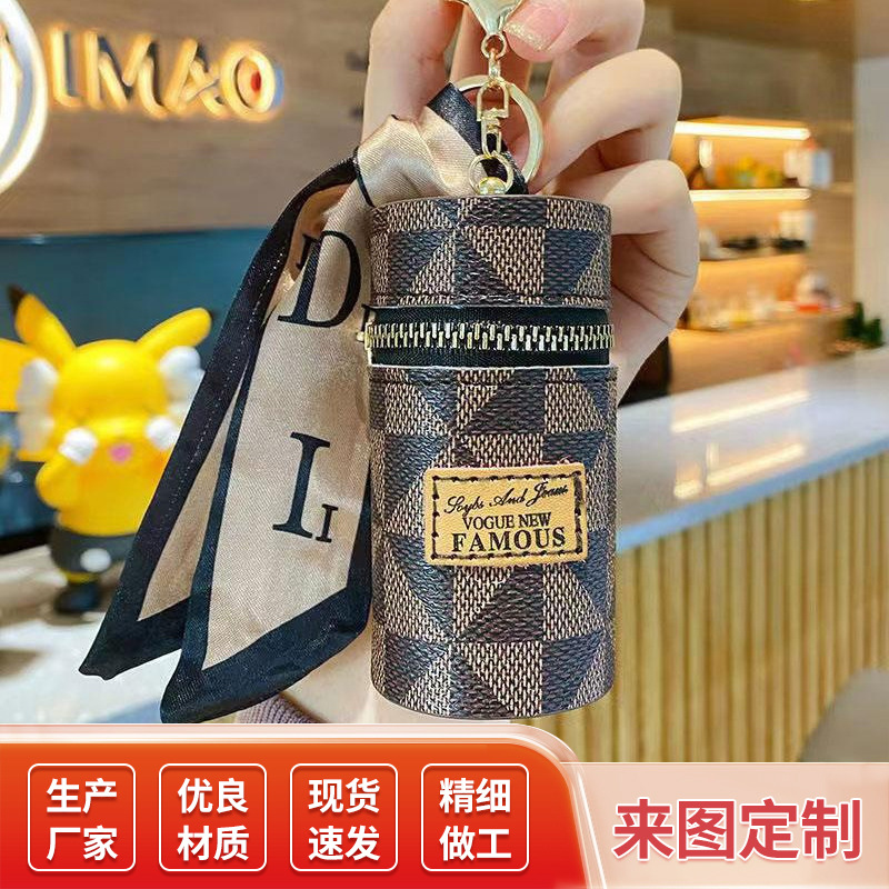 欧美老花零钱包2024新款小巧包包挂件耳机包口红包迷你钥匙扣包