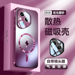 Honor 400 携帯電話ケースに適した新しい Pro つや消しレンズオールインクルーシブ磁気冷却エアバッグ男性用落下防止保護カバー