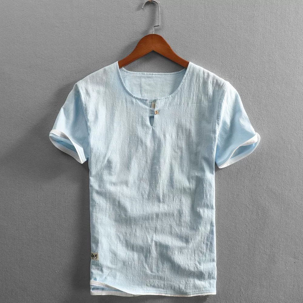 Summer retro thin shirt, cotton and linen, oversize