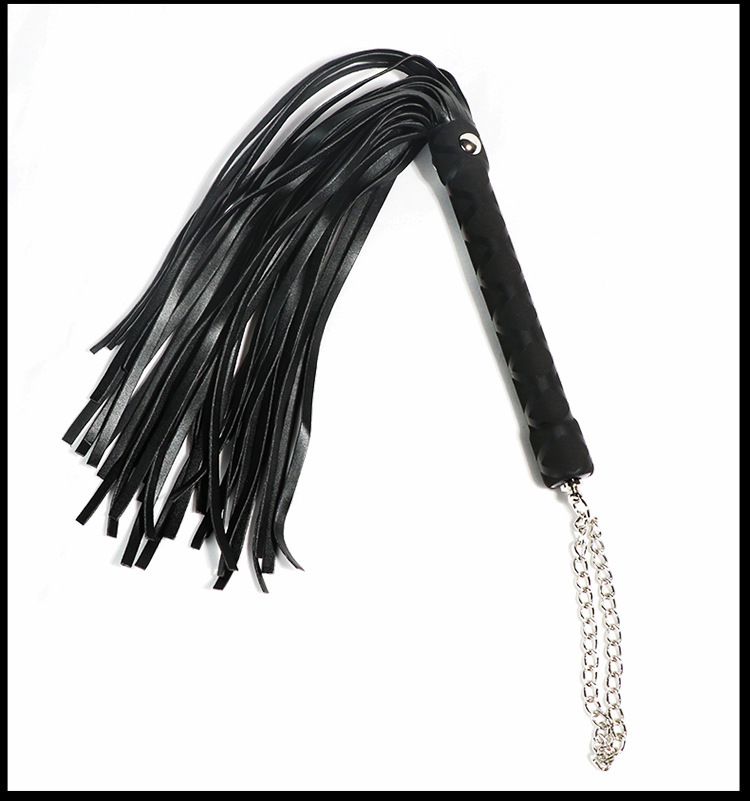 PU Leather Tassel Whip with Black Handle for Adult Sensory Play — detail image 9