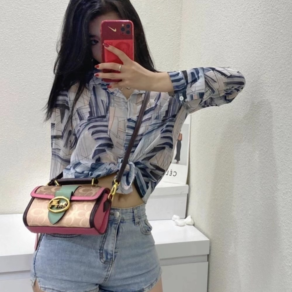 Luxury Genuine Leather Small Square Handbag For Women 2025 New Arrival Contrast Color Fashion Crossbody Shoulder Bag - Thumbnail 4