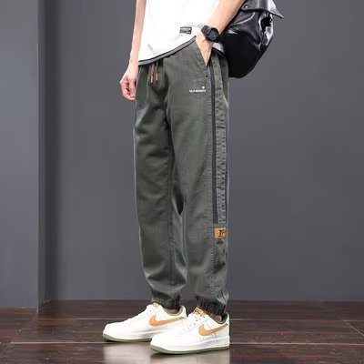 Pantalones casuales de otoño e invierno, marca de moda para hombres, pantalones bonitos, nuevos pantalones largos de mezclilla Harlan, moda masculina