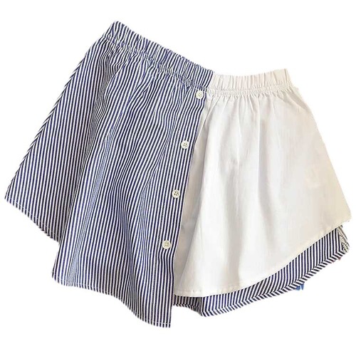 Pullover base layer for layering, covering the buttocks, half-body false hem skirt for women, suitable for spring and winter, denim.